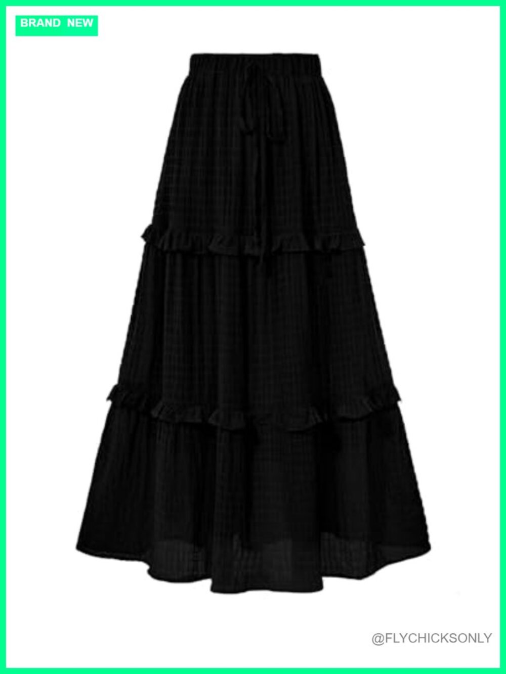 Women Renaissance Tiered Maxi Skirt A-Line High Waisted